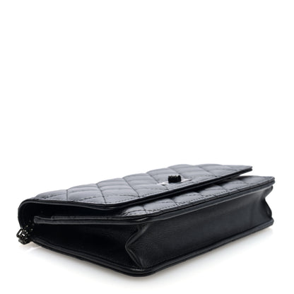 Chanel Aged Calfskin Quilted Reissue Wallet On Chain WOC So Black 4 of 11