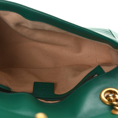 Gucci Calfskin Matelasse Small GG Marmont Shoulder Bag Emerald Green 5 of 9