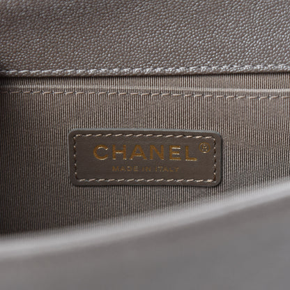 Chanel Caviar Quilted Medium Boy Flap Khaki 8 of 11