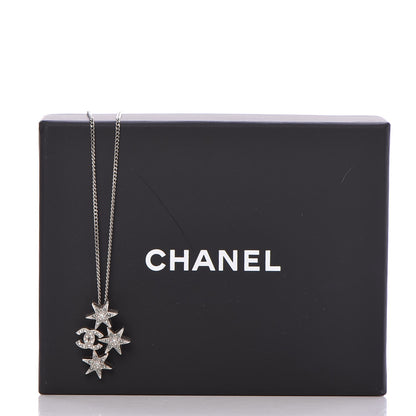 Chanel Crystal Bead CC Star Necklace Silver 7 of 7
