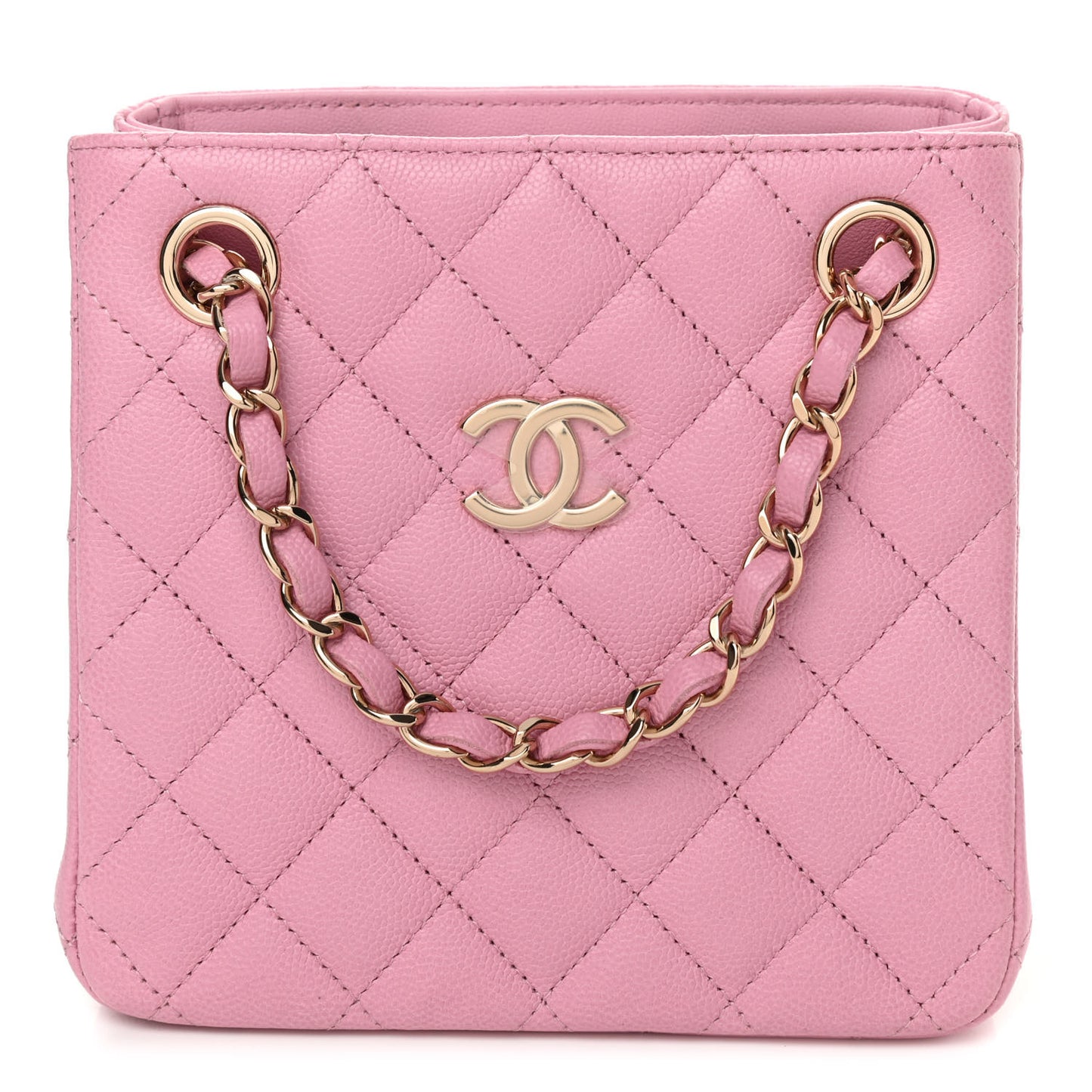 Caviar Quilted Mini Bucket Bag Pink