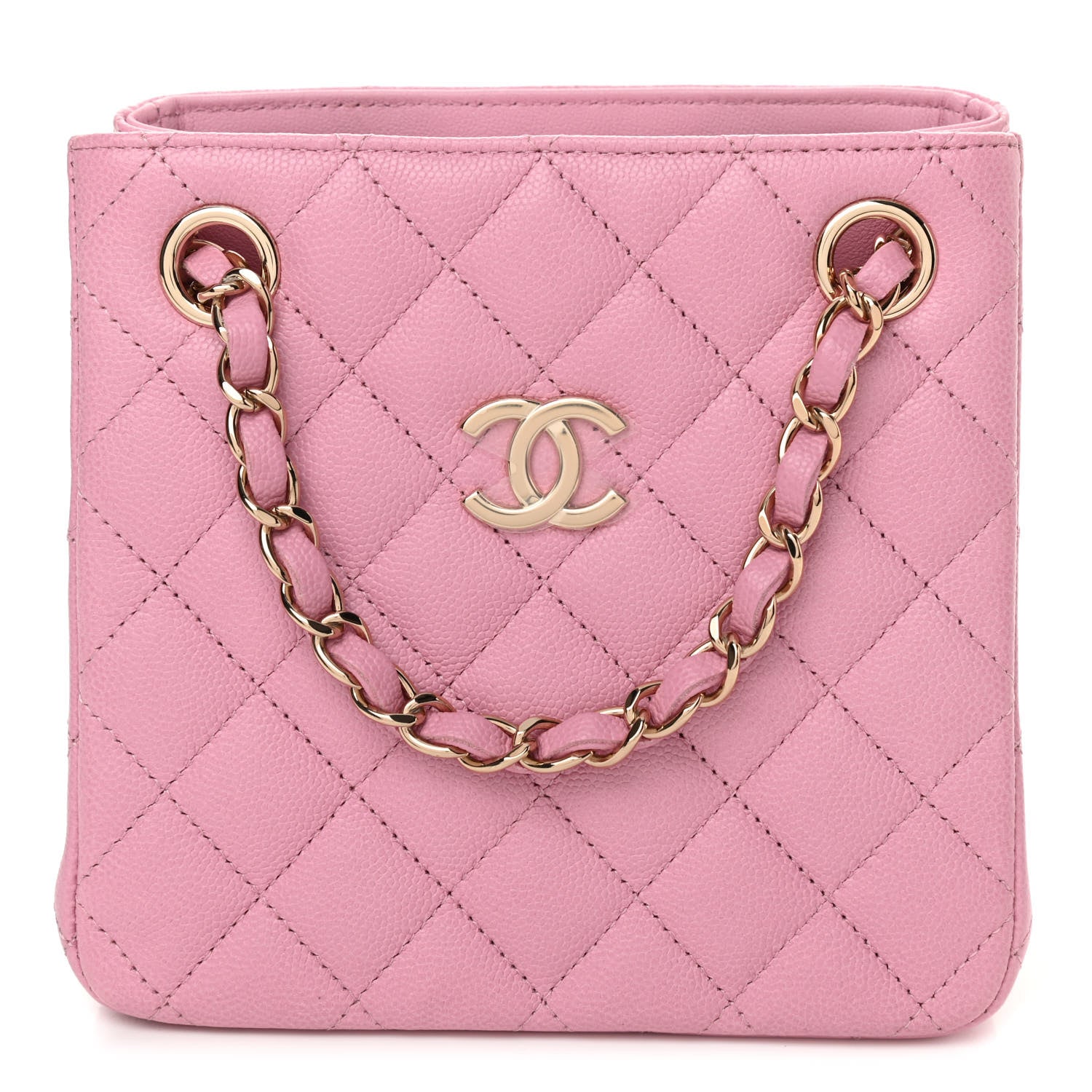 Chanel Caviar Quilted Mini Bucket Bag Pink 1 of 10
