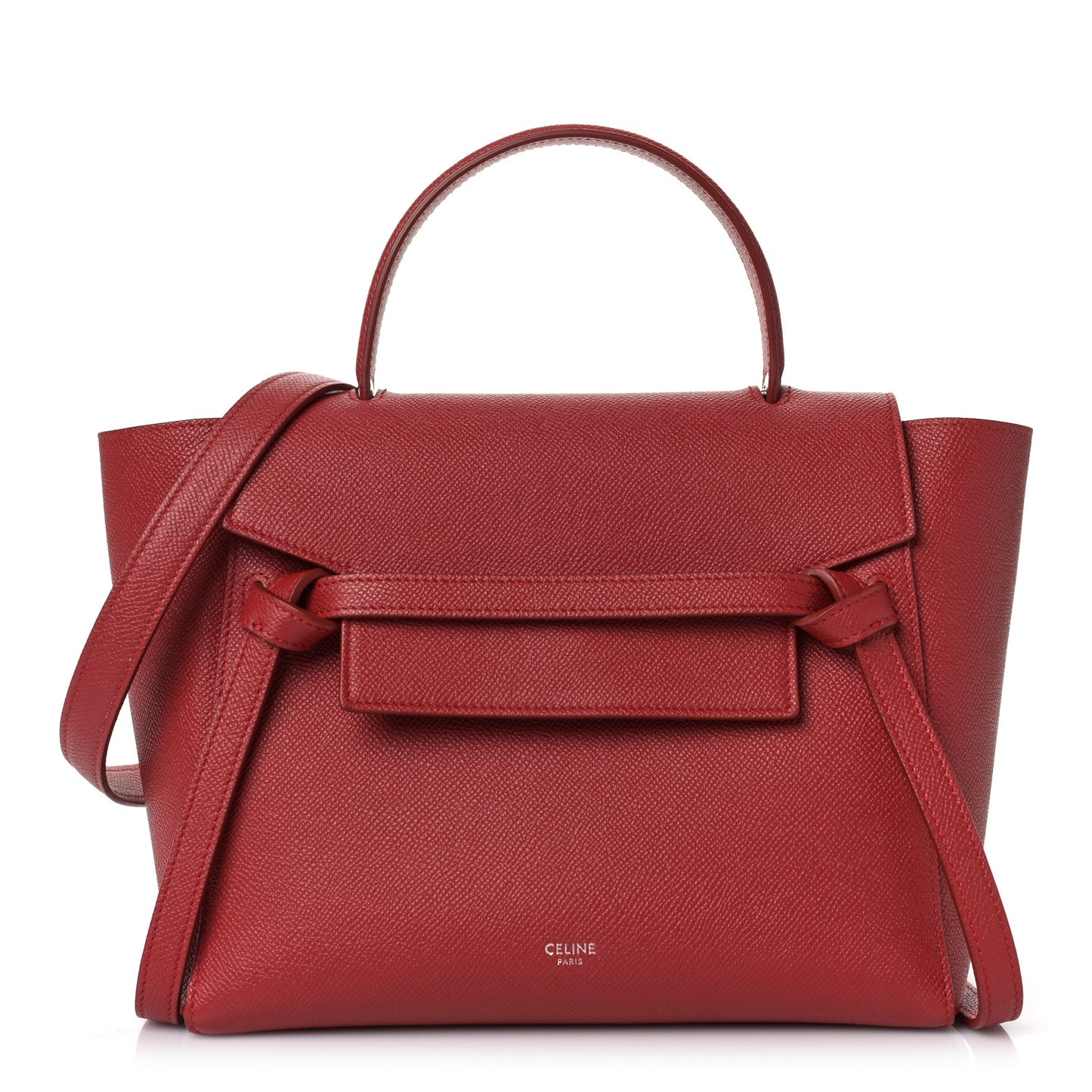 Baby Grained Calfskin Micro Belt Bag Coquelicot