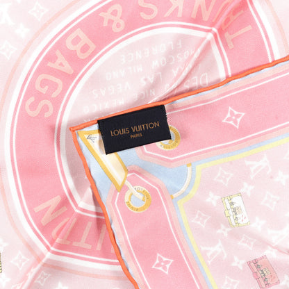 Louis Vuitton Silk Monogram Minimalle Square Scarf Pink 3 of 3