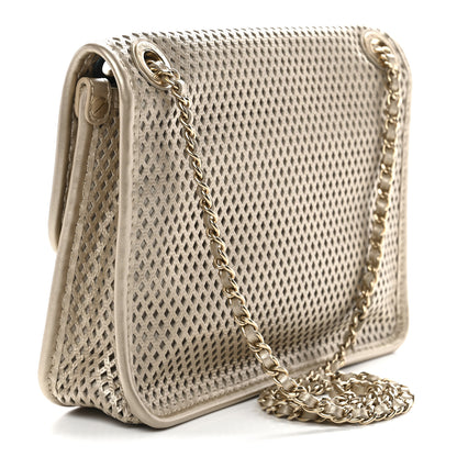 Chanel Metallic Perforated Calfskin Small Up In The Air Flap Light Gold 3 of 10