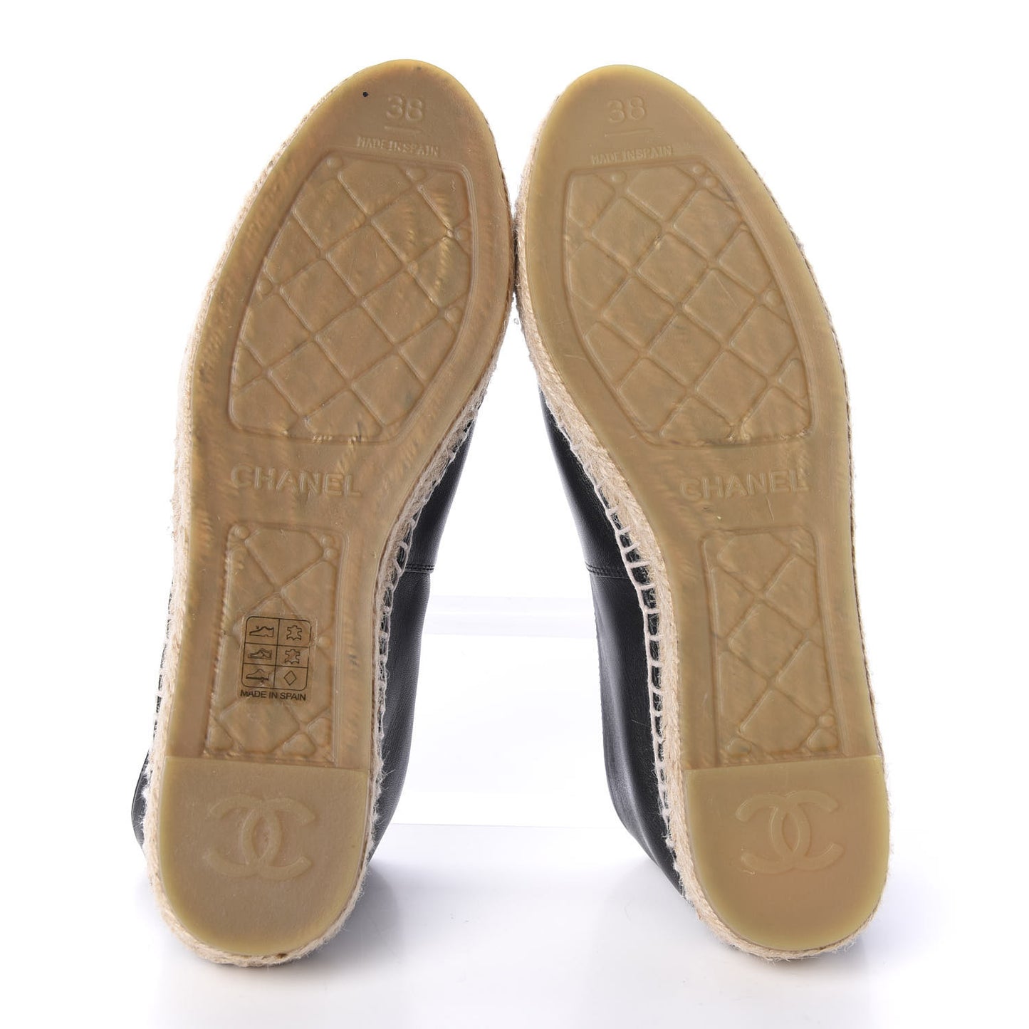 Lambskin CC Espadrilles 38 Black