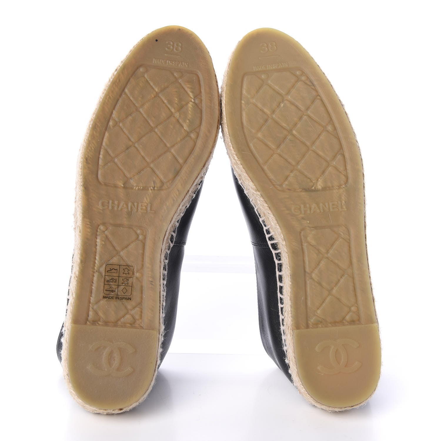 Chanel Lambskin CC Espadrilles 38 Black 6 of 11