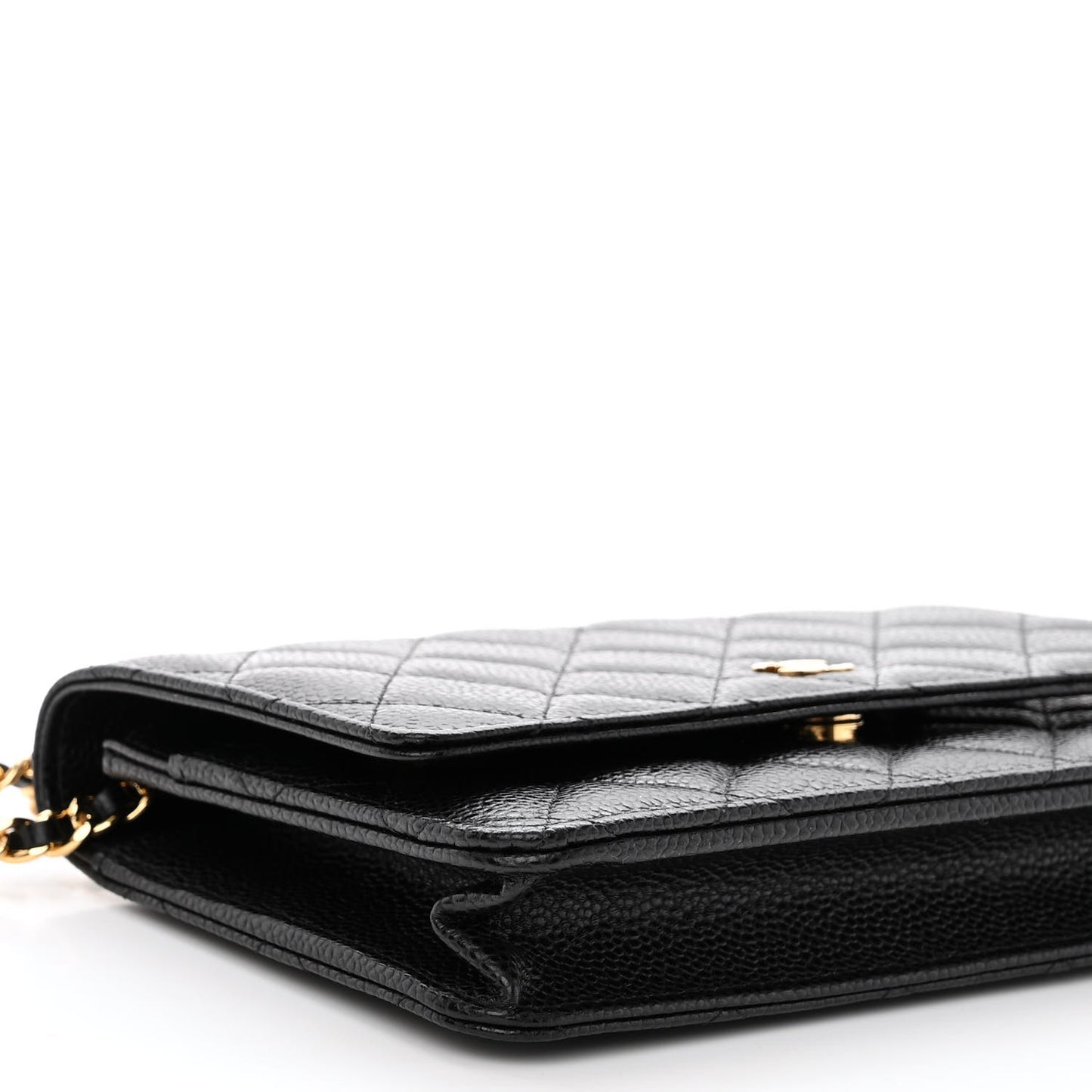 Caviar Quilted Wallet on Chain WOC Black