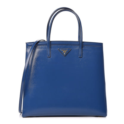 Prada Saffiano Vernice Parabole Tote Azzurro 1 of 14