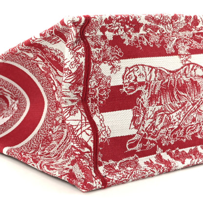 Christian Dior Canvas Embroidered Medium Dioriviera Toile De Jouy Book Tote Raspberry 8 of 9