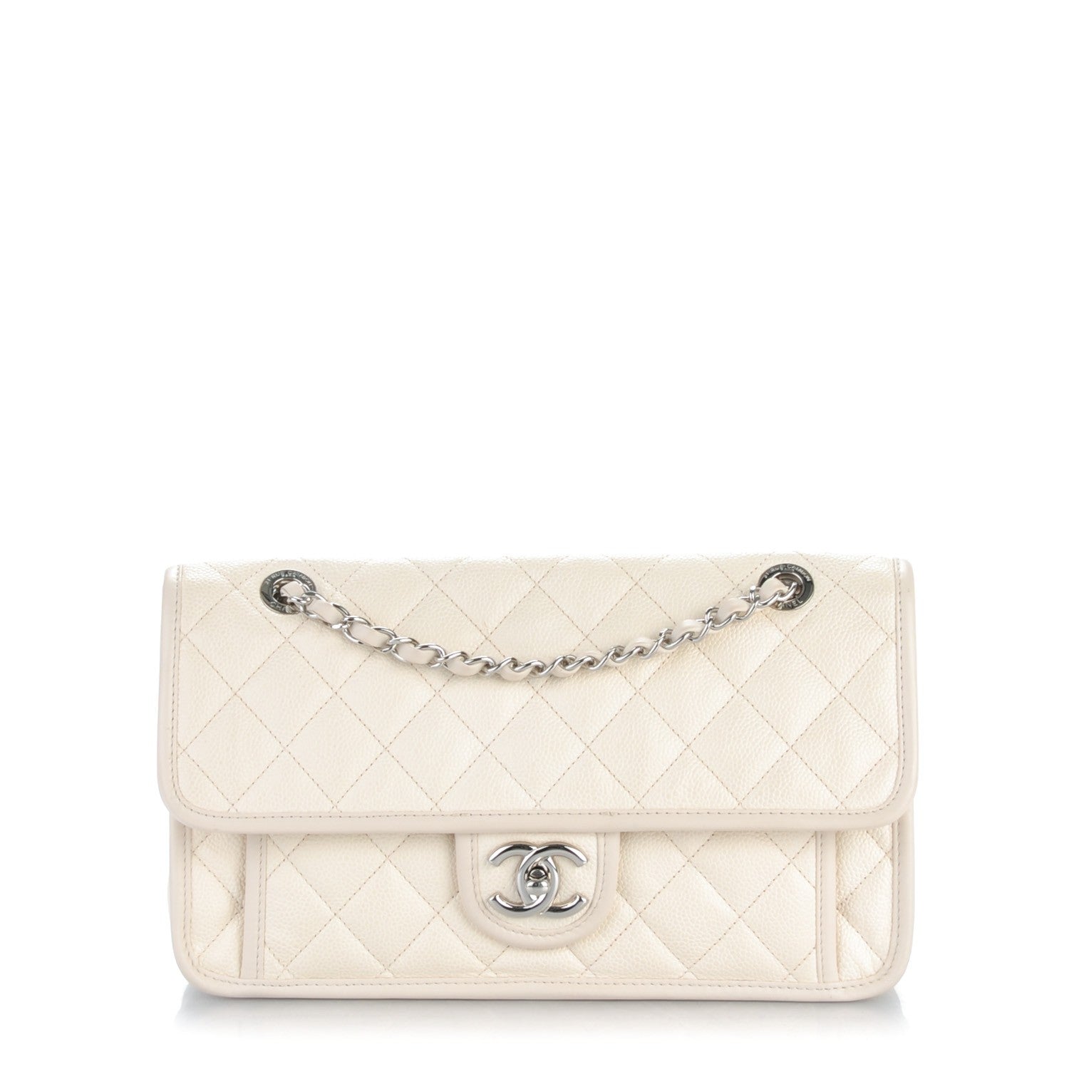 Chanel Caviar Quilted Medium French Riviera Flap White 1 of 7