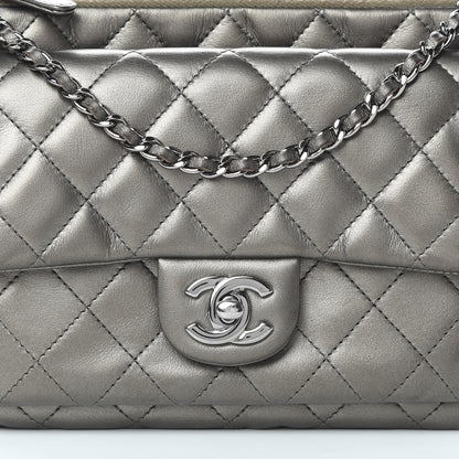 Chanel Metallic Lambskin Quilted Daily Zip Crossbody Bag Bronze 8 of 17