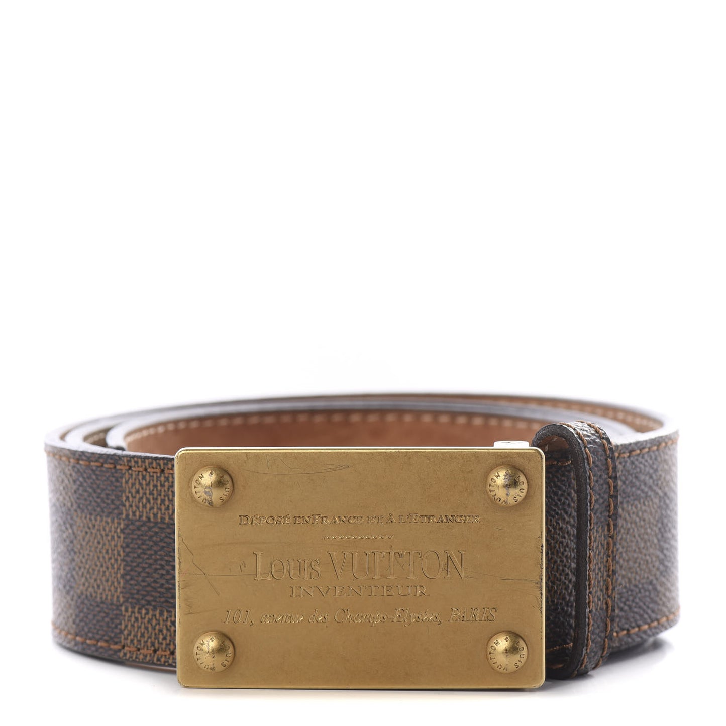 Damier Ebene Inventeur Belt 90 36