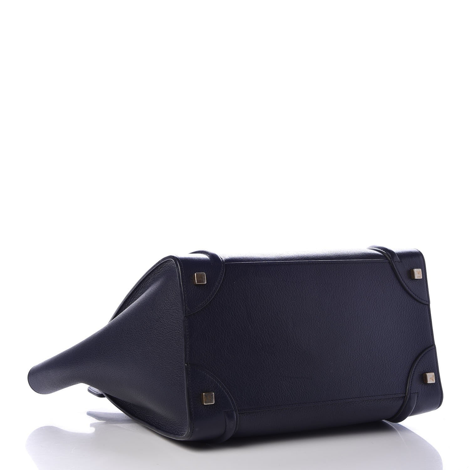Celine Goatskin Mini Luggage Dark Blue Black 4 of 10