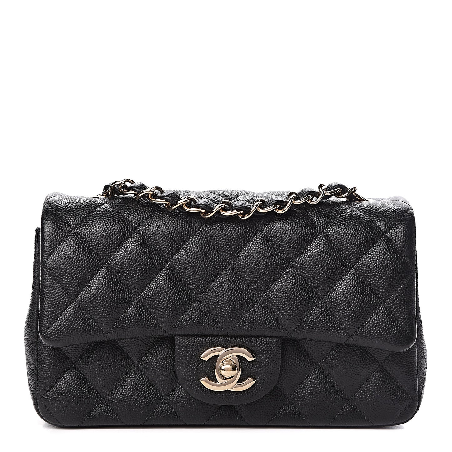 Caviar Quilted Mini Rectangular Flap Black