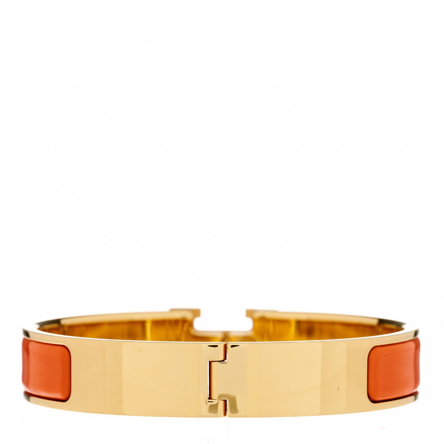 Hermes Enamel Narrow Clic Clac H Bracelet PM Orange 2 of 4