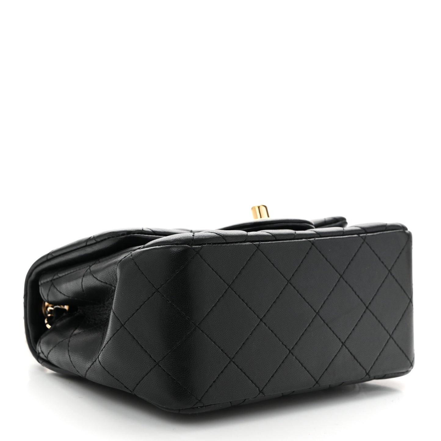 Lambskin Quilted Mini Square Flap Black