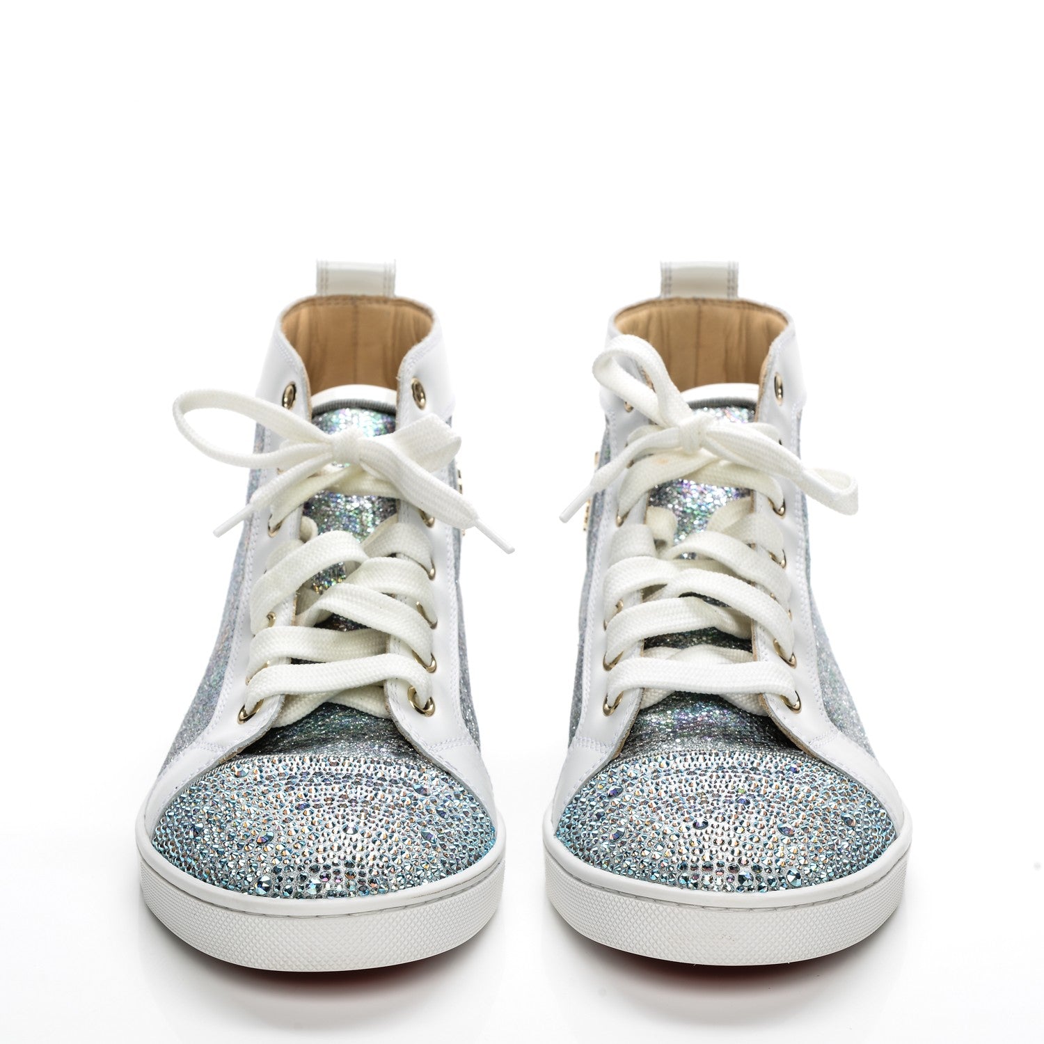 Christian Louboutin Glitter Bip Bip Strass Flat Sneakers 38.5 Version Multi 2 of 9