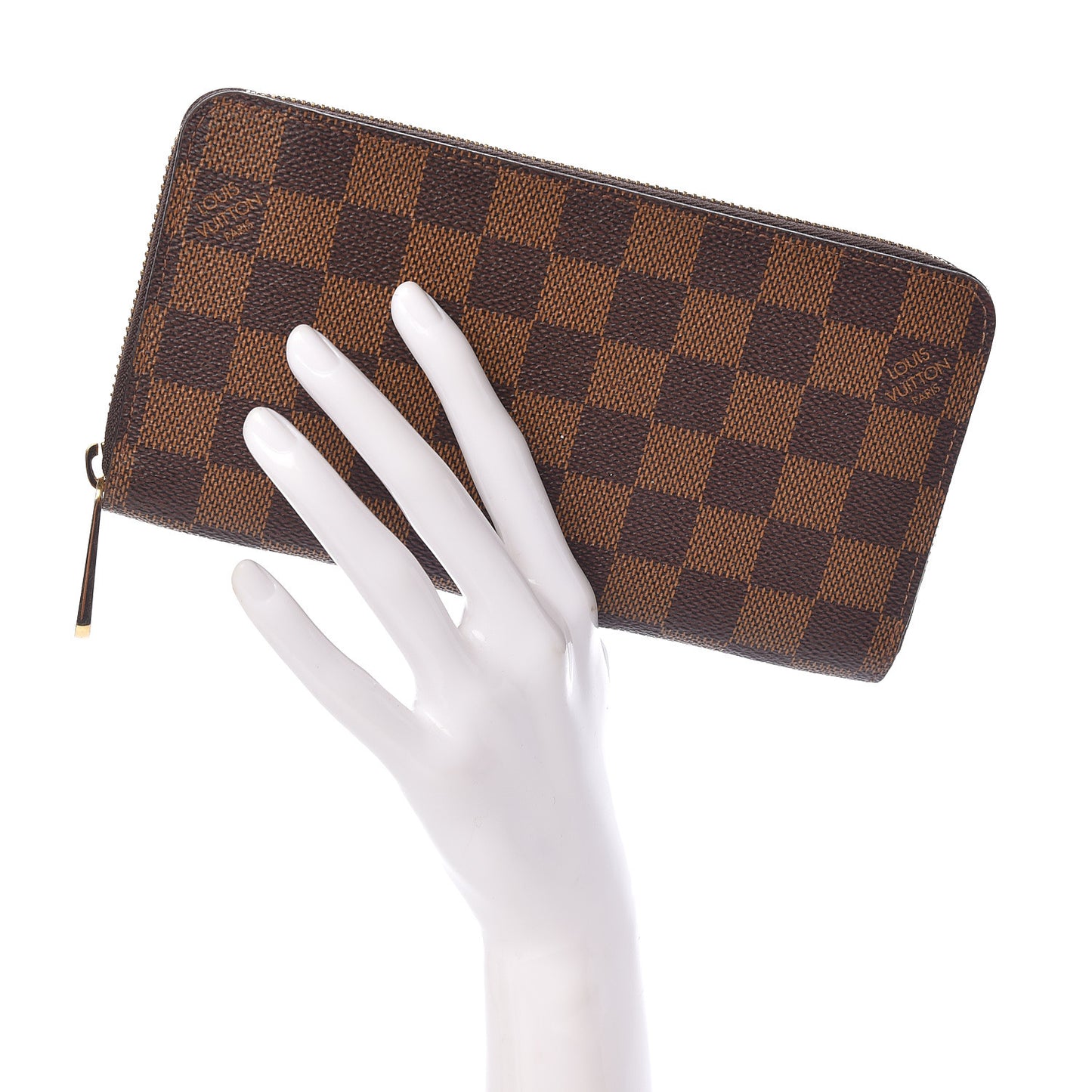 Damier Ebene Zippy Wallet Rose Ballerine