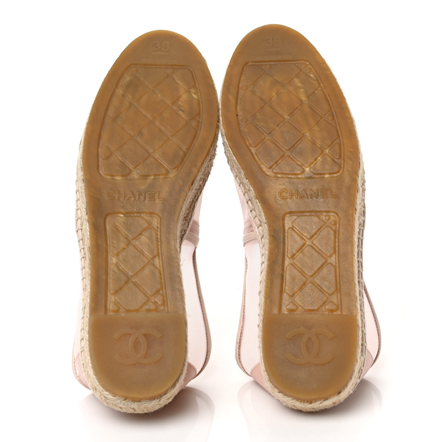 Chanel Mesh Grosgrain CC Espadrilles 38 Pink 5 of 8