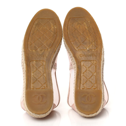 Chanel Mesh Grosgrain CC Espadrilles 38 Pink 5 of 8