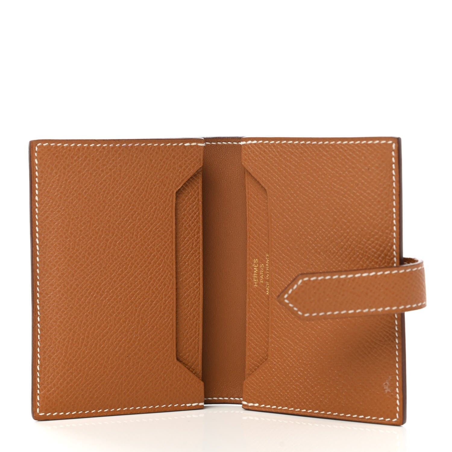 Hermes Epsom Bearn Card Holder Wallet Gold 5 of 9