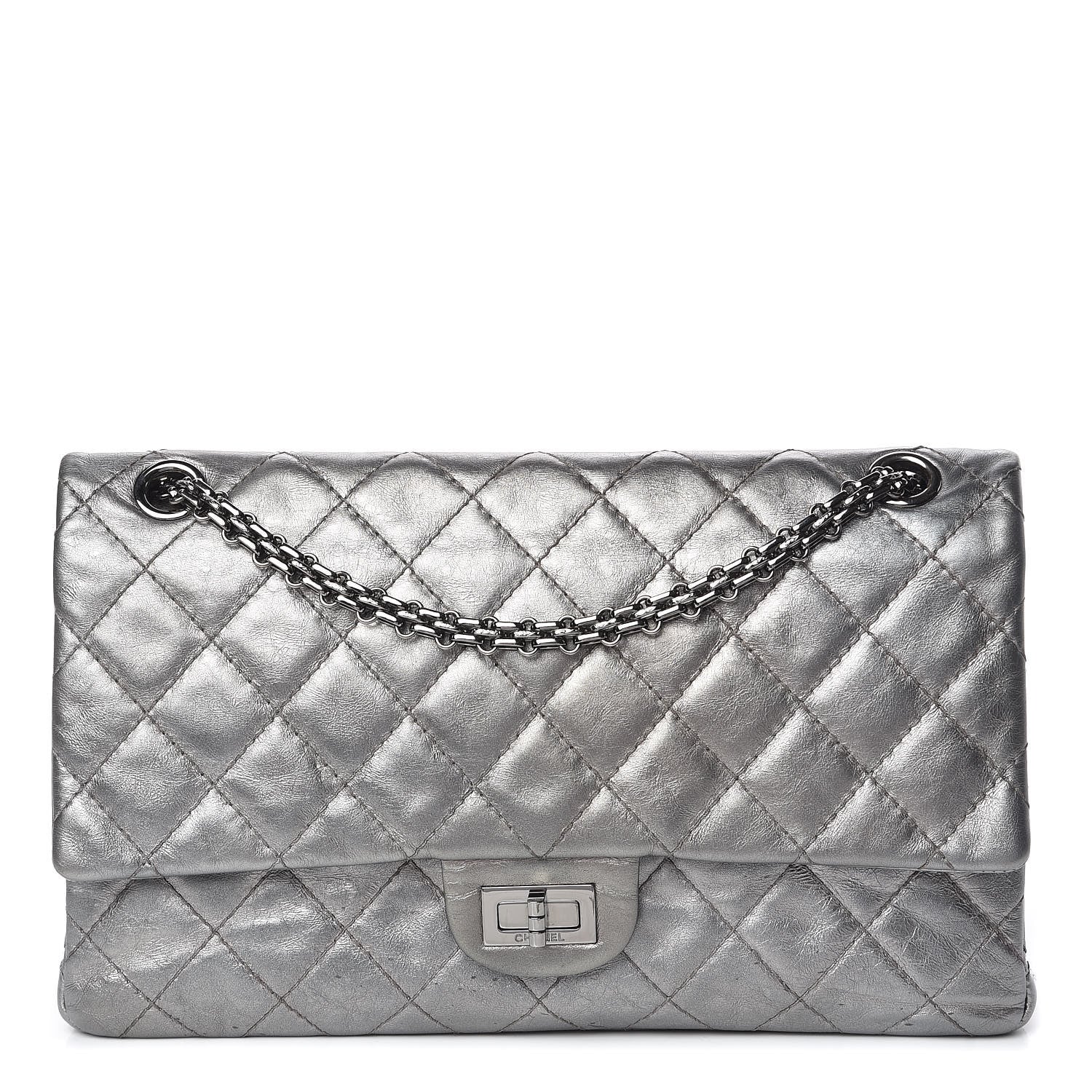 Chanel Metallic Aged Calfskin Quilted 2.55 Reissue 226 Flap Silver 1 of 16