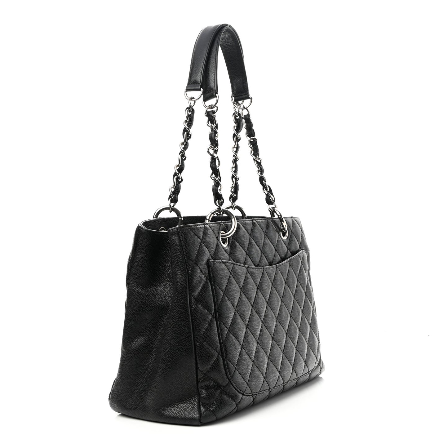 Caviar Quilted Grand Shopping Tote GST Black