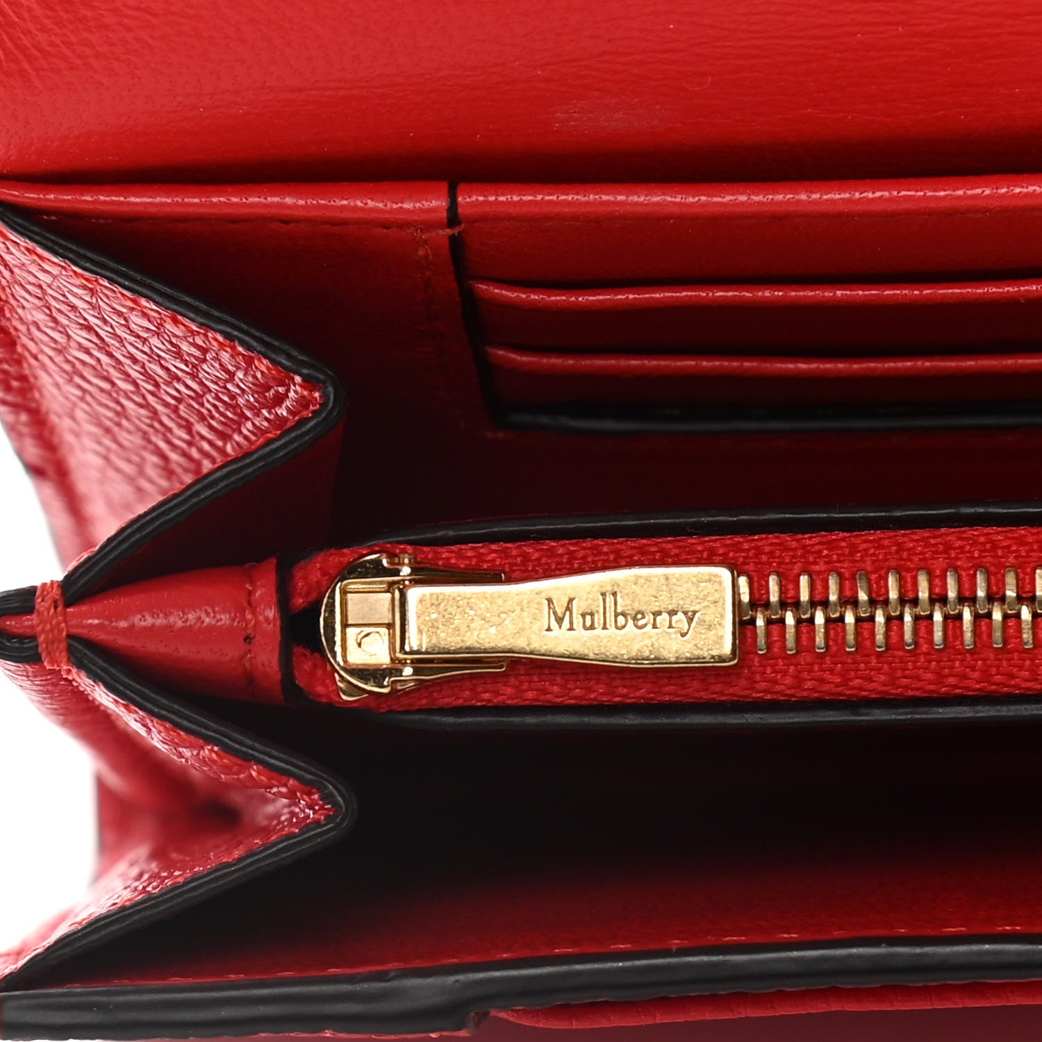 Mulberry Small Classic Grain Medium Continental French Wallet Red 6 of 10