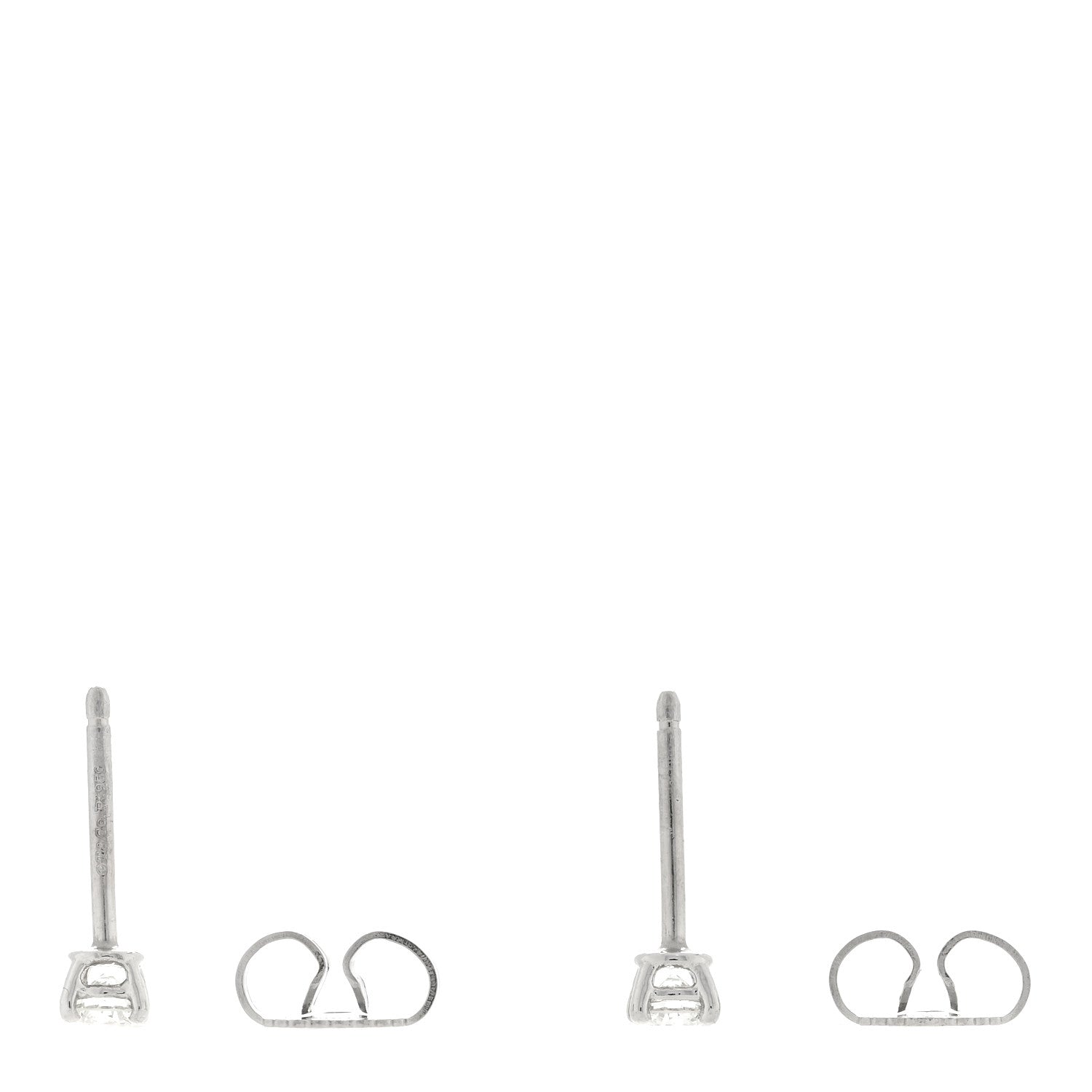 Tiffany Platinum Diamond .22ctw Solitaire Earrings 3 of 4