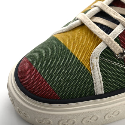 Gucci Canvas Web Marley Stripe Mens 1977 Tennis Sneakers 8 Multicolor Mystic White 9 of 10