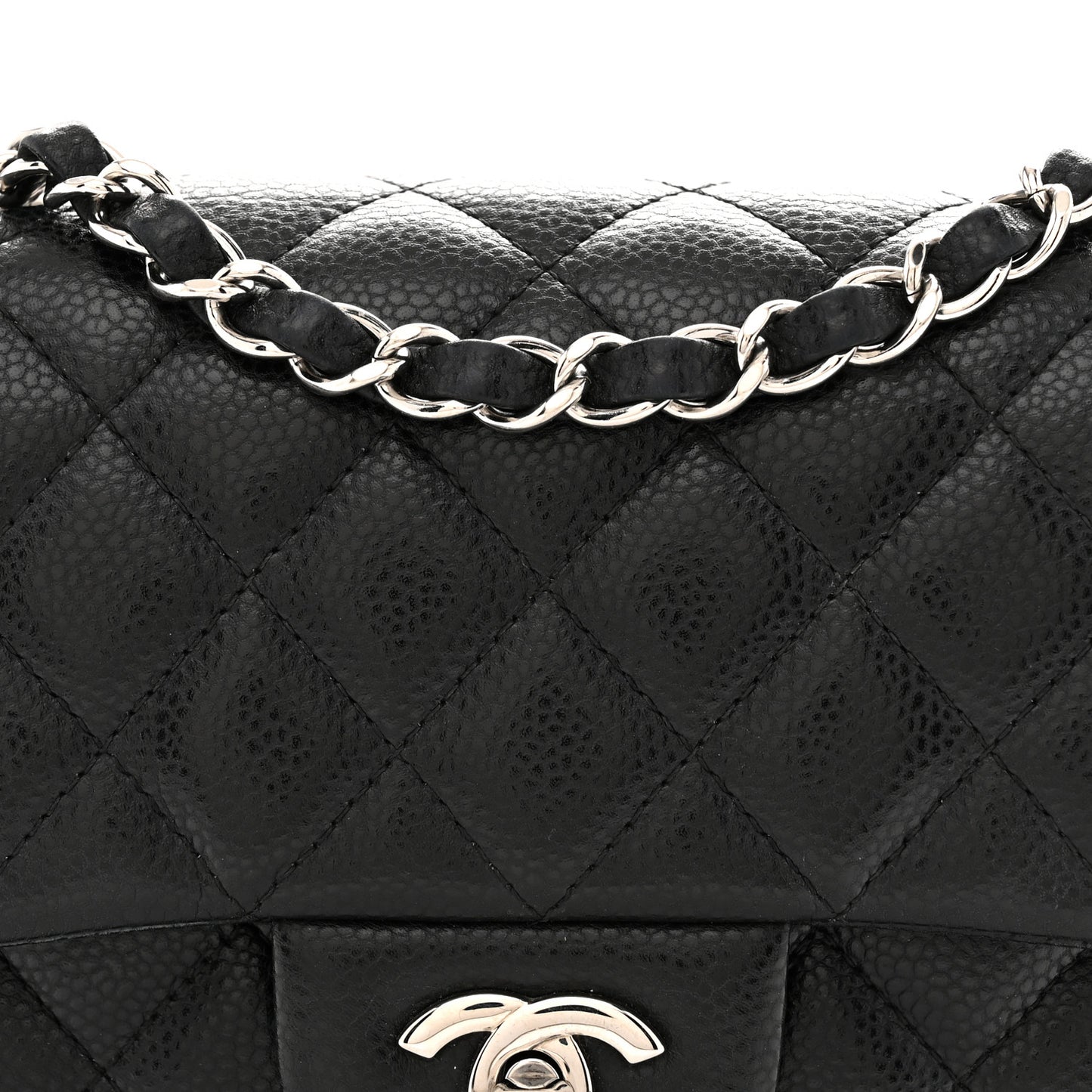 Caviar Quilted Mini Square Flap Black