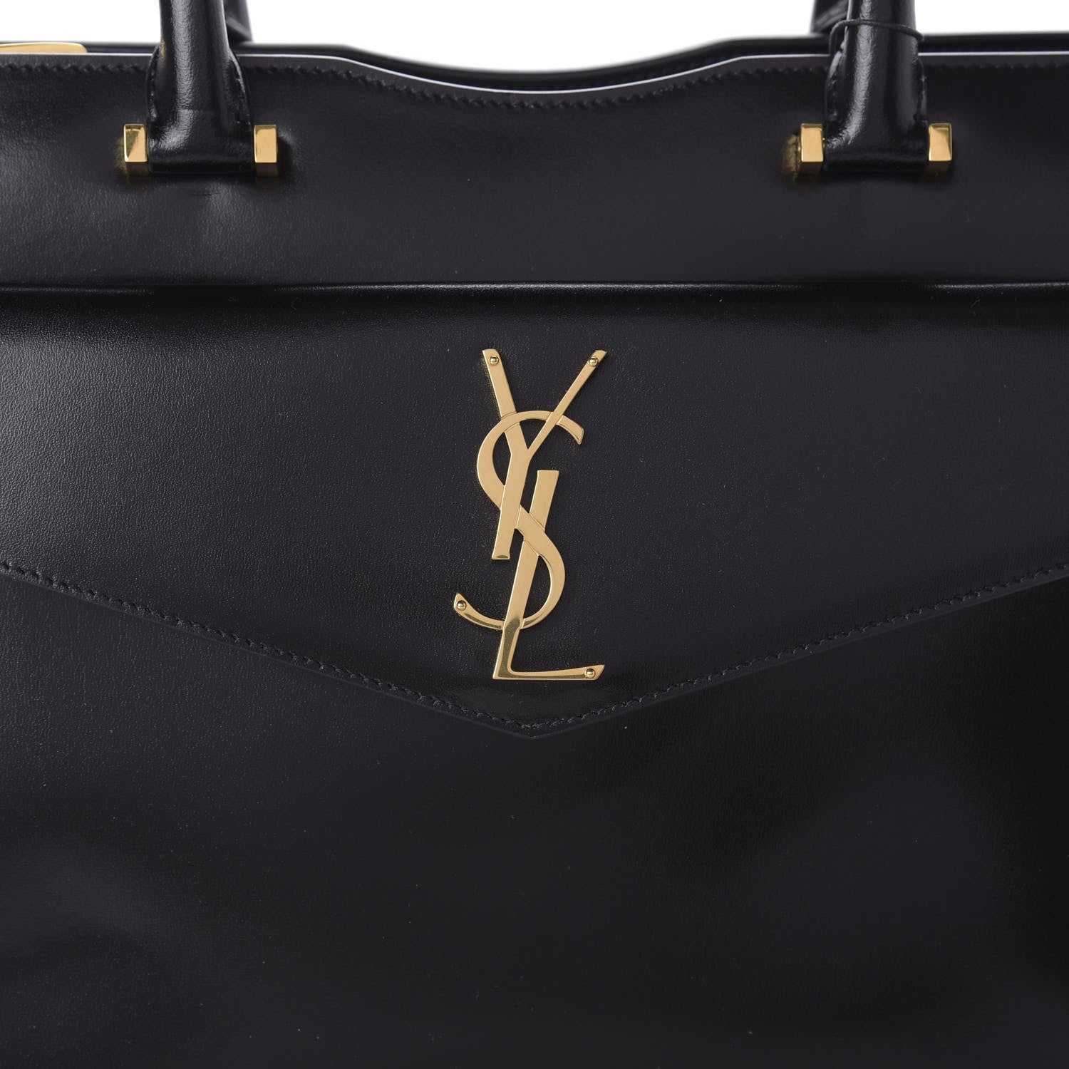 Saint Laurent Shiny Calfskin Medium Uptown Tote Black 9 of 10