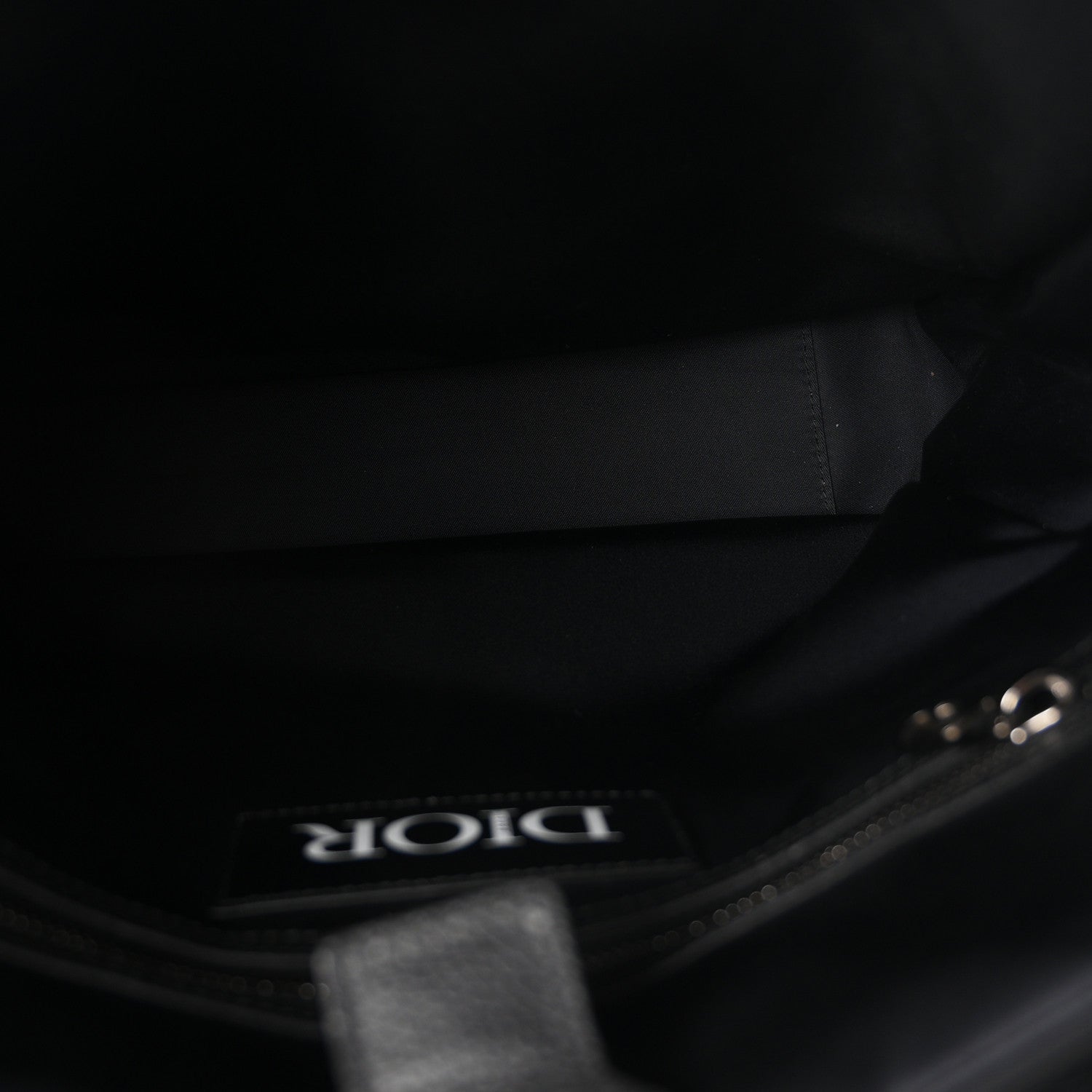 Christian Dior X SACAI Nylon Grained Calfskin Saddle Tote Black 5 of 10