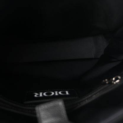Christian Dior X SACAI Nylon Grained Calfskin Saddle Tote Black 5 of 10