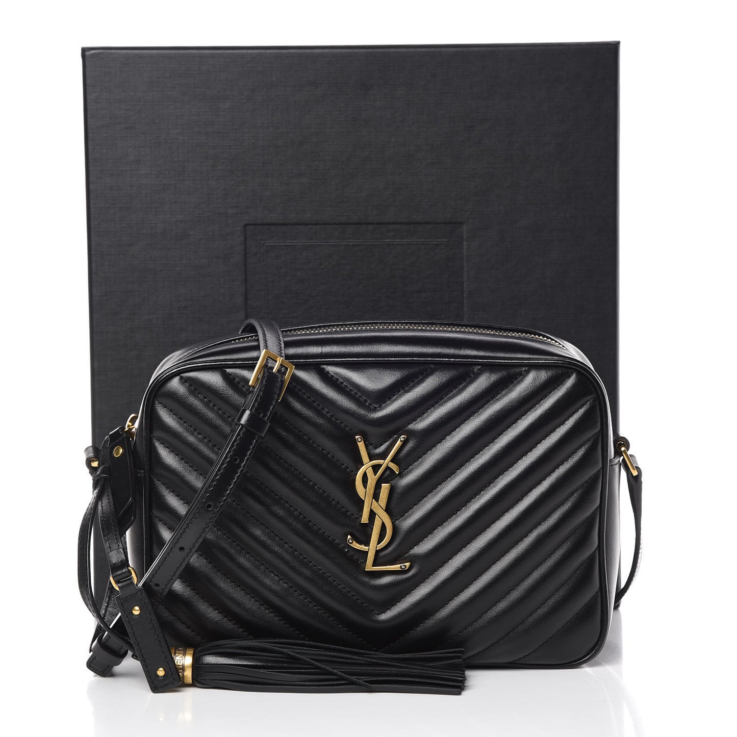 Calfskin Matelasse Monogram Lou Camera Bag Black