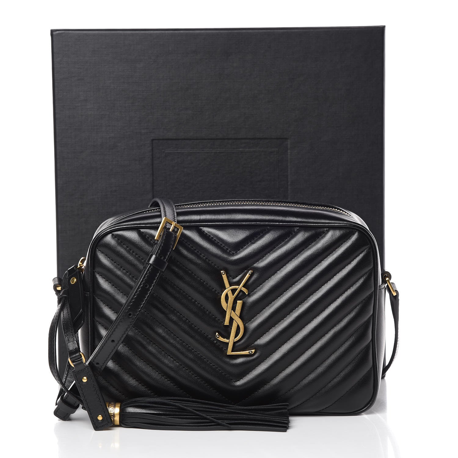 Saint Laurent Calfskin Matelasse Monogram Lou Camera Bag Black 10 of 10