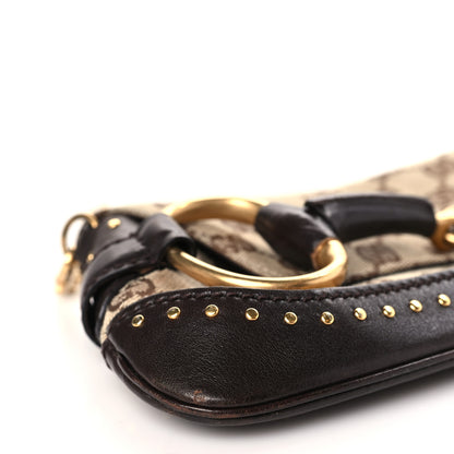 Gucci Monogram Studded Small Horsebit Clutch Dark Brown 8 of 10