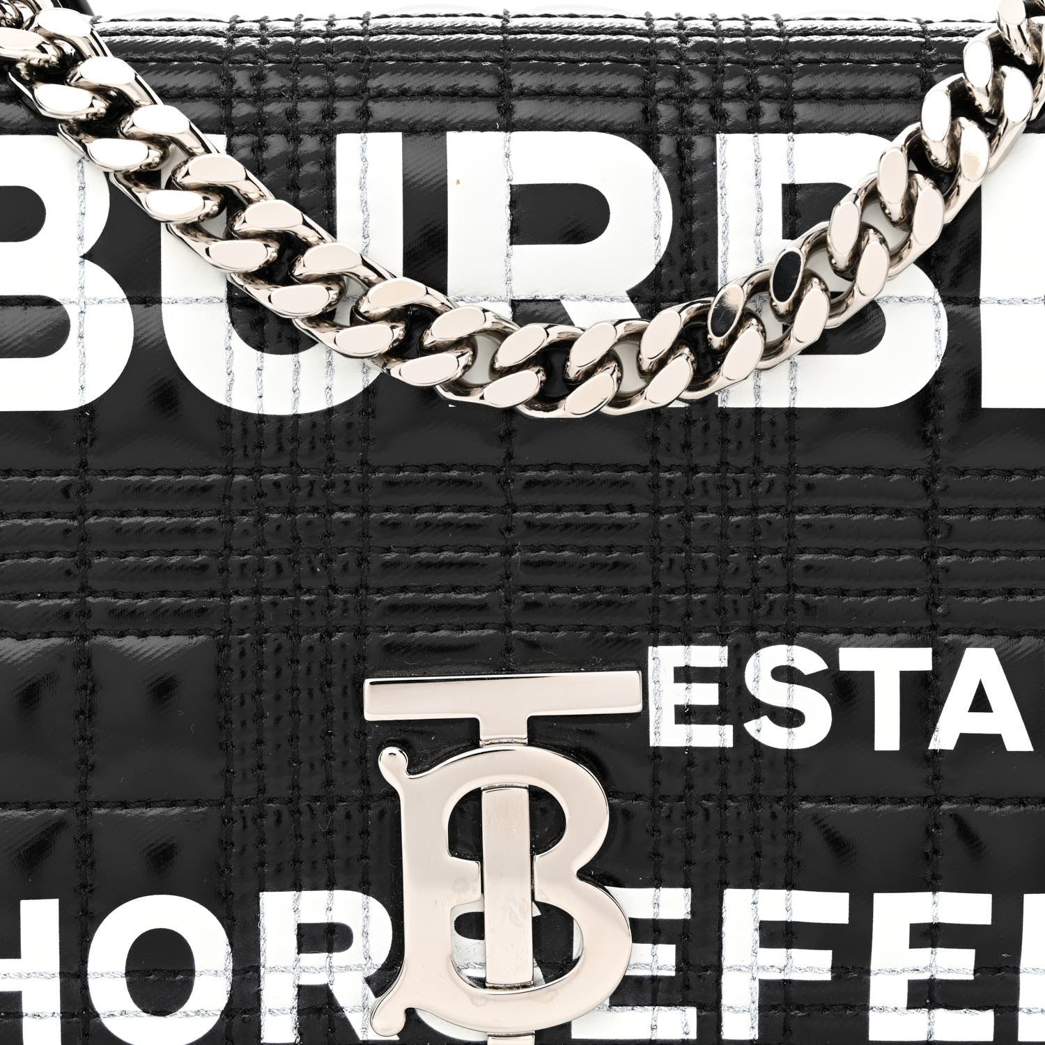 Burberry Patent Quilted Horseferry Print Small Lola Bag Black 8 of 11