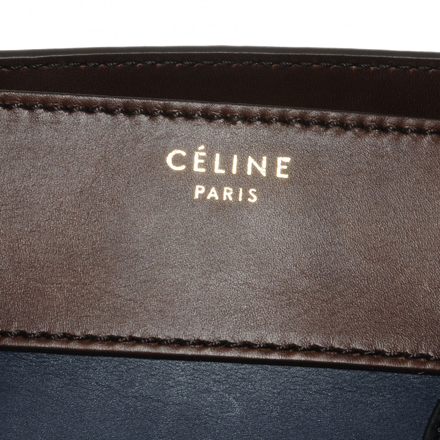Smooth Calfskin Mini Tri-Color Luggage Navy
