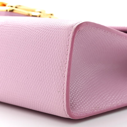 Dolce & Gabbana Calfskin Iguana Embossed Lucia Top Handle Satchel Baby Pink 10 of 11