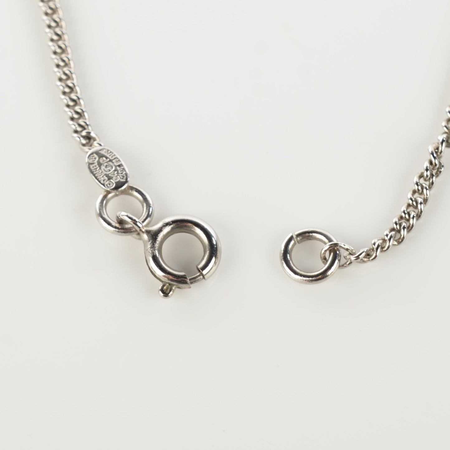 Enamel Heart Clover CC Charm Necklace Silver