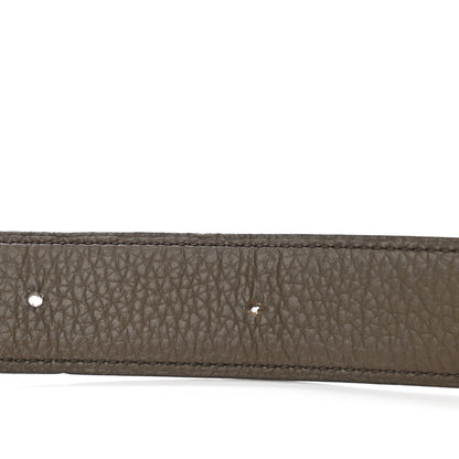 Hermes Togo Box 42mm Strie H Belt 95 Black Eucalyptus 4 of 10