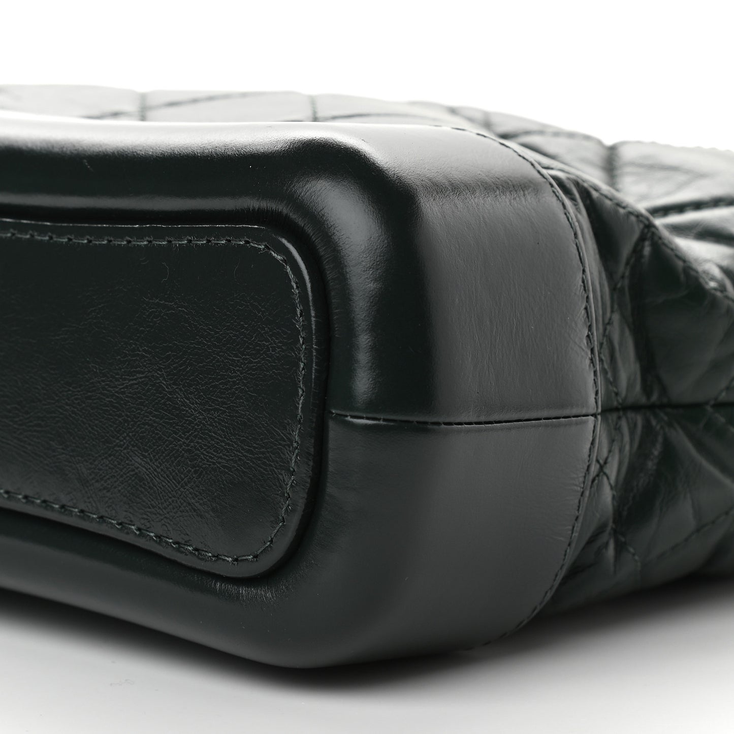 Aged Calfskin Quilted Small Gabrielle Hobo Dark Green