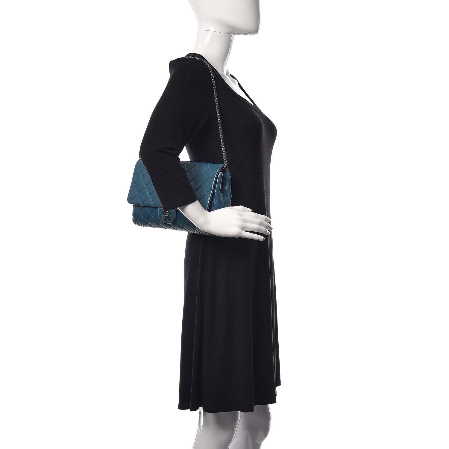 Chanel Lambskin Quilted Clutch With Chain Flap Turquoise 2 of 13