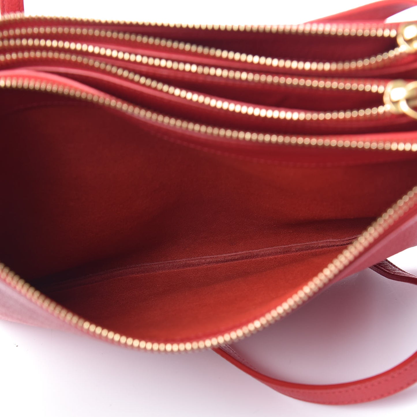 Goatskin Large Trio Crossbody Bag Scarlet