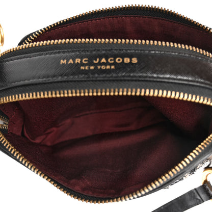 Marc Jacobs Saffiano Sequin Crystal Embellished Small Snapshot Camera Bag Black 6 of 12