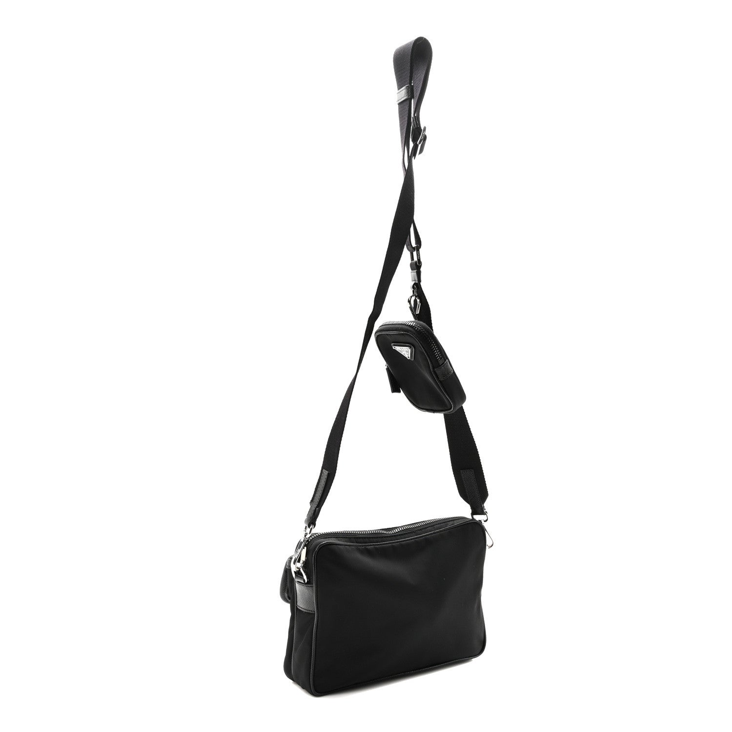 Prada Re-Nylon Saffiano Shoulder Bag Black 3 of 10