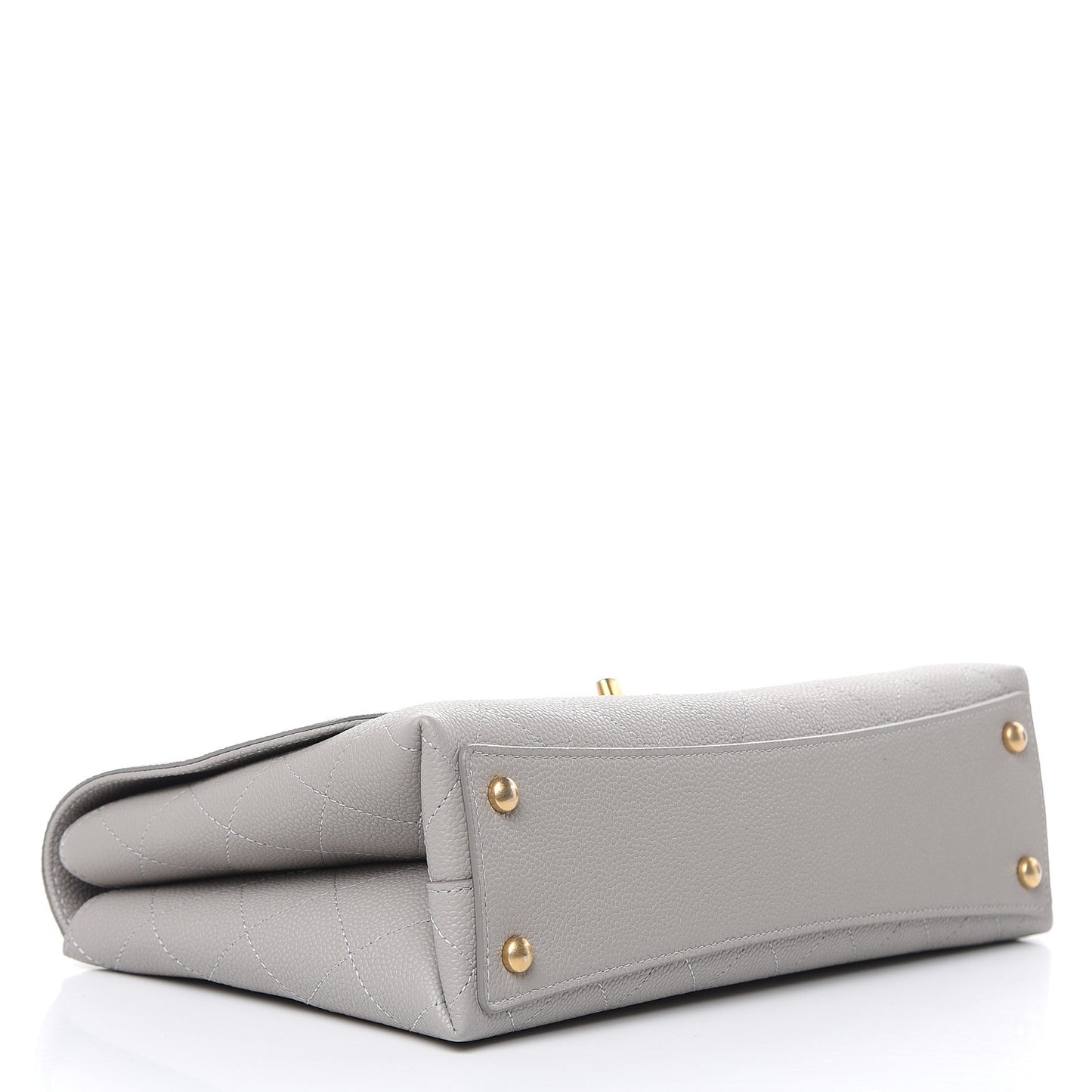 Grained Calfskin Stitched Flap Grey