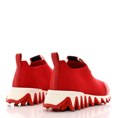 Christian Louboutin Neoprene Tiketa Flat Sneakers 38.5 Red 4 of 8